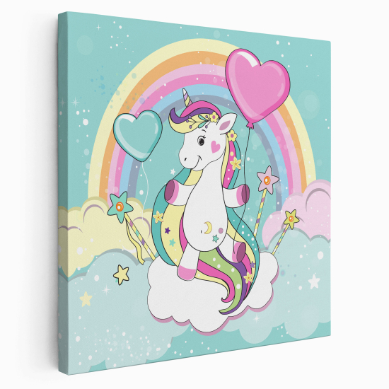 Canvas Print for Kids - Unicorn Hearts