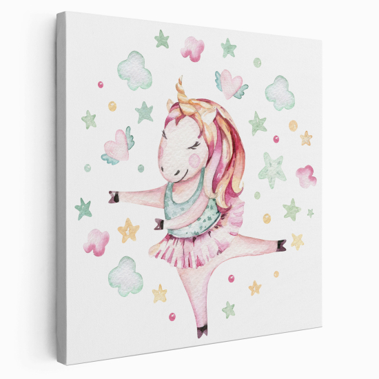 Canvas Print for Kids - Unicorn stars