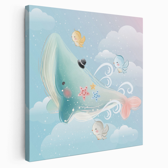 Canvas Print for Kids - Whale Birds