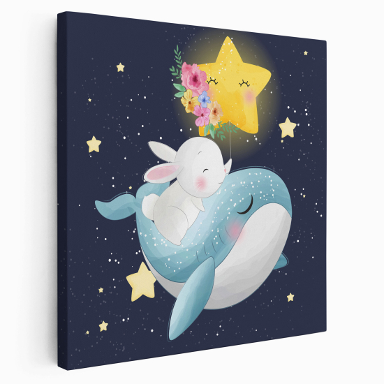 Canvas Print for Kids - Whale Rabbit