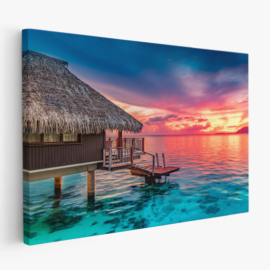 Canvas Print - Heavenly floating bungalow