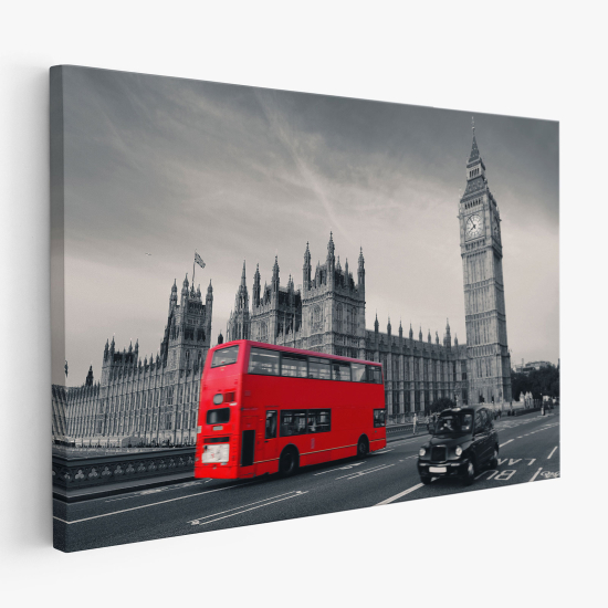 Canvas Print - London bus Big Ben