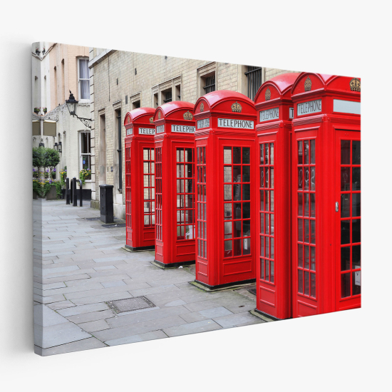 Canvas Print - London telephone booths