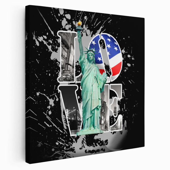 Canvas Print - Love Statue of Liberty