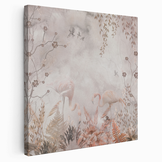 Canvas Print - Pink flamingos