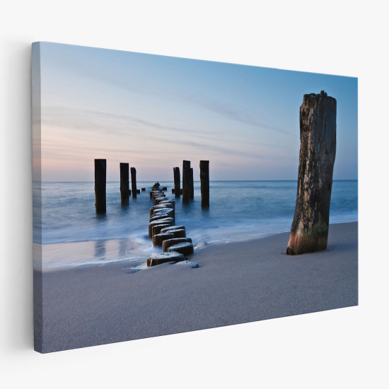 Canvas Print - Pontoon with a view of the sea