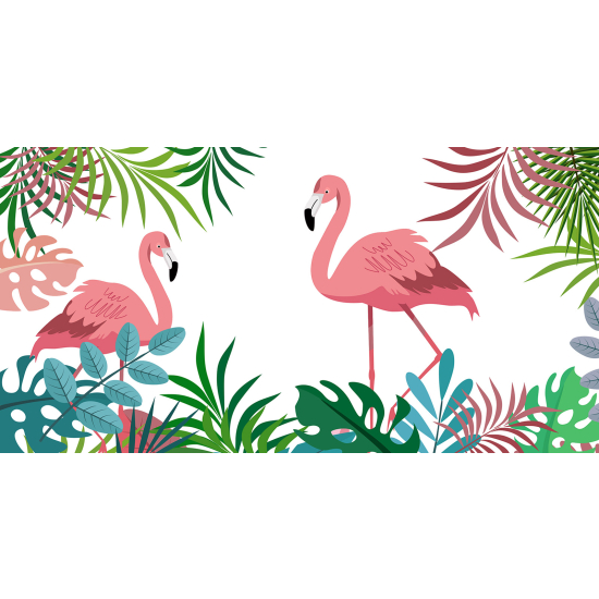 Children's Panoramic Wallpaper - Wall Mural - Flamingos