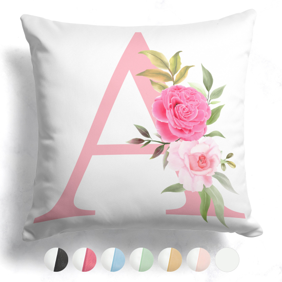 Customized Two-Tone Monogram Pillow - Letter A