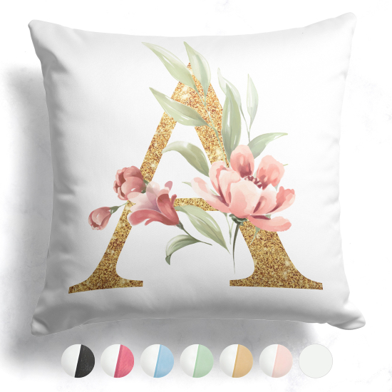 Customized Two-Tone Monogram Pillow - Letter A