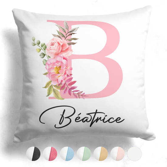 Customized Two-Tone Monogram Pillow - Letter B