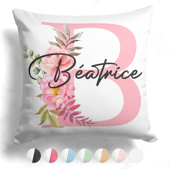 Customized Two-Tone Monogram Pillow - Letter B