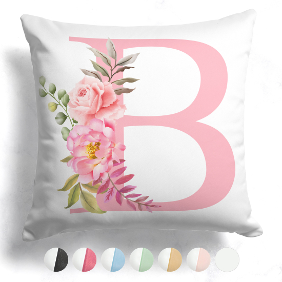 Customized Two-Tone Monogram Pillow - Letter B