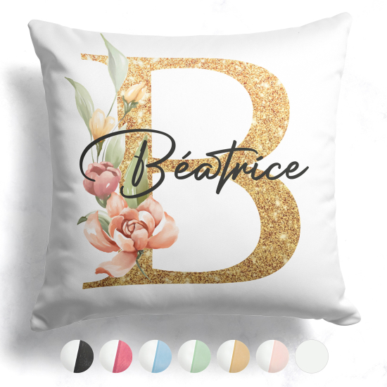 Customized Two-Tone Monogram Pillow - Letter B