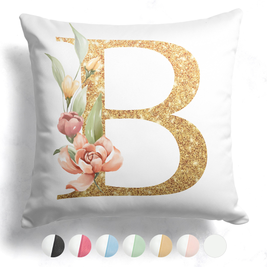 Customized Two-Tone Monogram Pillow - Letter B