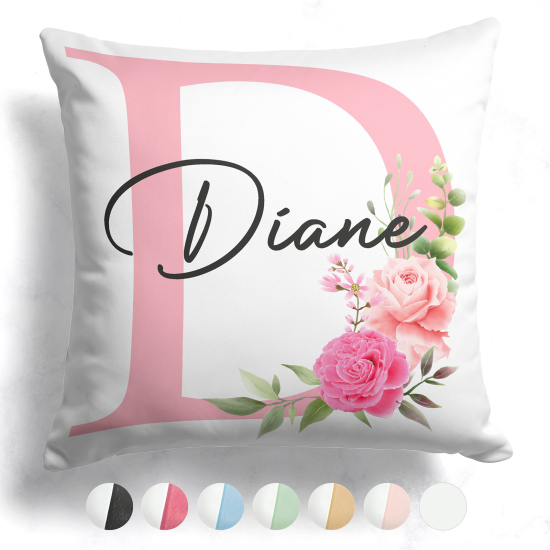 Customized Two-Tone Monogram Pillow - Letter D