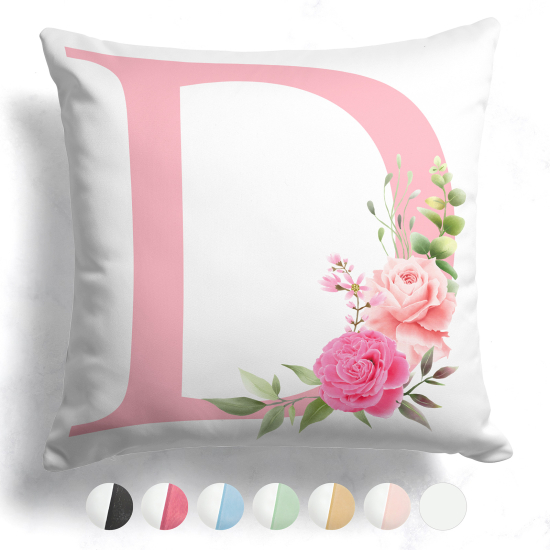 Customized Two-Tone Monogram Pillow - Letter D