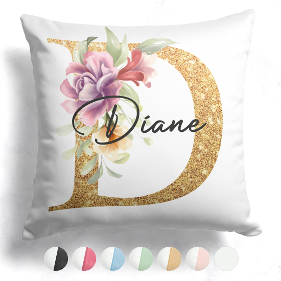 Customized Two-Tone Monogram Pillow - Letter D