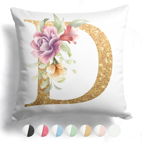 Customized Two-Tone Monogram Pillow - Letter D