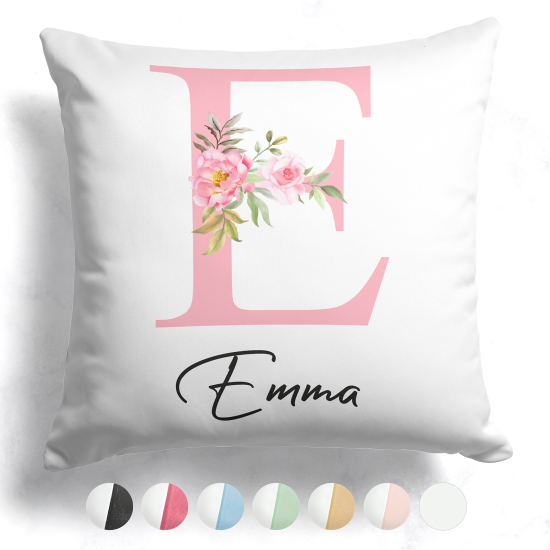 Customized Two-Tone Monogram Pillow - Letter E