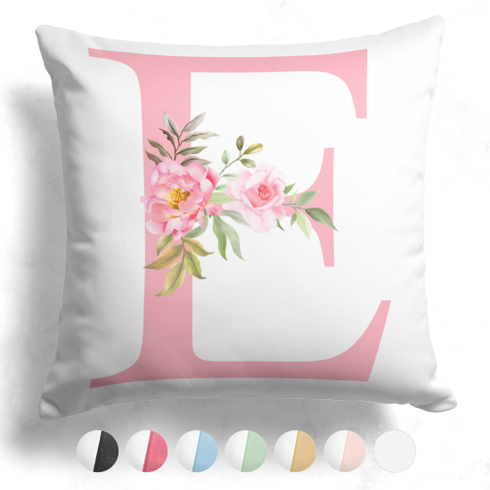 Customized Two-Tone Monogram Pillow - Letter E