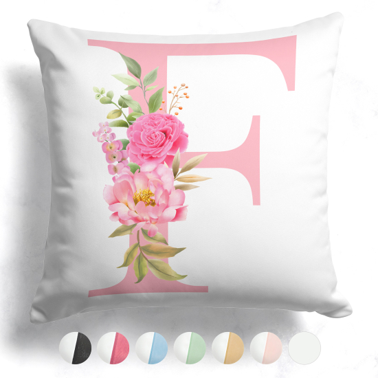 Customized Two-Tone Monogram Pillow - Letter F