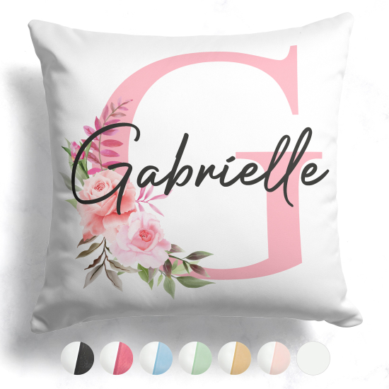 Customized Two-Tone Monogram Pillow - Letter G