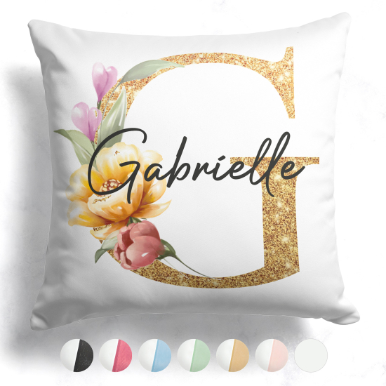 Customized Two-Tone Monogram Pillow - Letter G