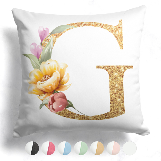 Customized Two-Tone Monogram Pillow - Letter G