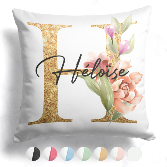 Customized Two-Tone Monogram Pillow - Letter H