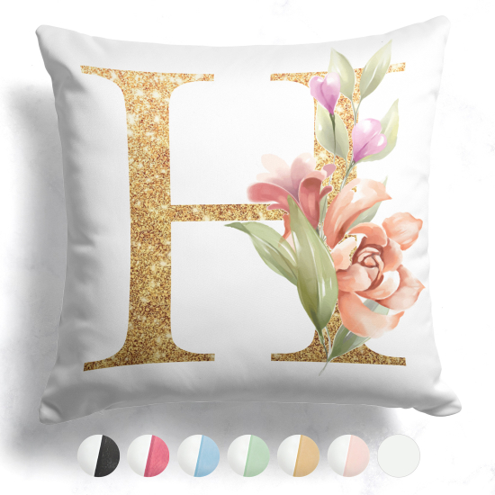 Customized Two-Tone Monogram Pillow - Letter H