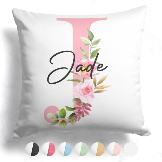 Customized Two-Tone Monogram Pillow - Letter J