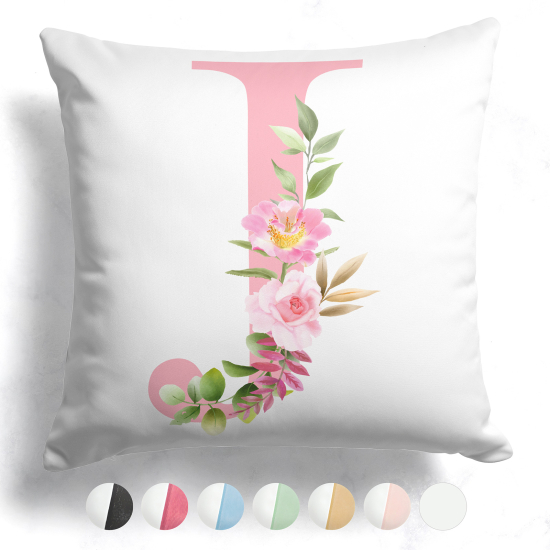 Customized Two-Tone Monogram Pillow - Letter J