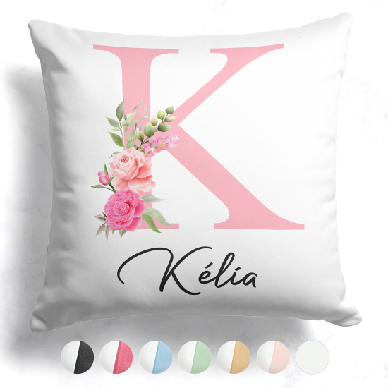 Customized Two-Tone Monogram Pillow - Letter K