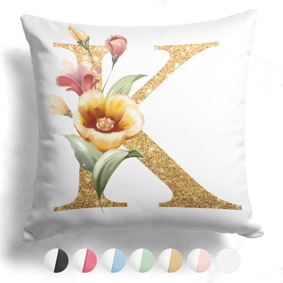 Customized Two-Tone Monogram Pillow - Letter K