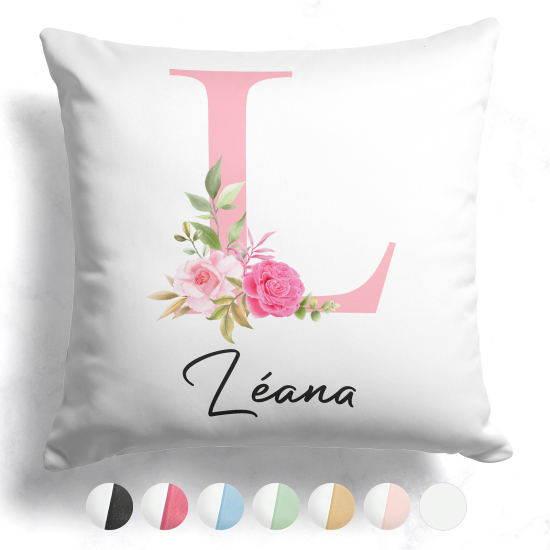 Customized Two-Tone Monogram Pillow - Letter L