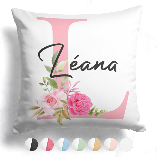 Customized Two-Tone Monogram Pillow - Letter L