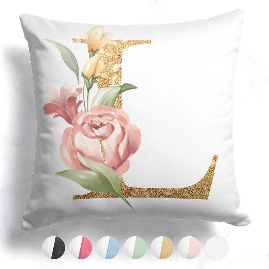 Customized Two-Tone Monogram Pillow - Letter L