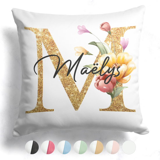 Customized Two-Tone Monogram Pillow - Letter M