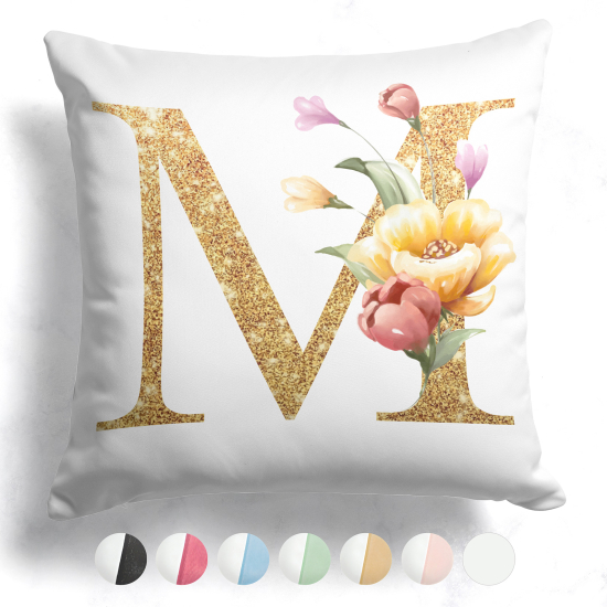 Customized Two-Tone Monogram Pillow - Letter M