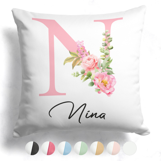 Customized Two-Tone Monogram Pillow - Letter N