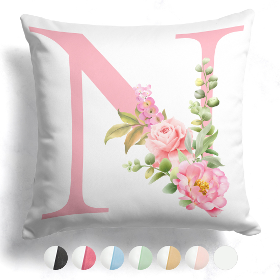 Customized Two-Tone Monogram Pillow - Letter N