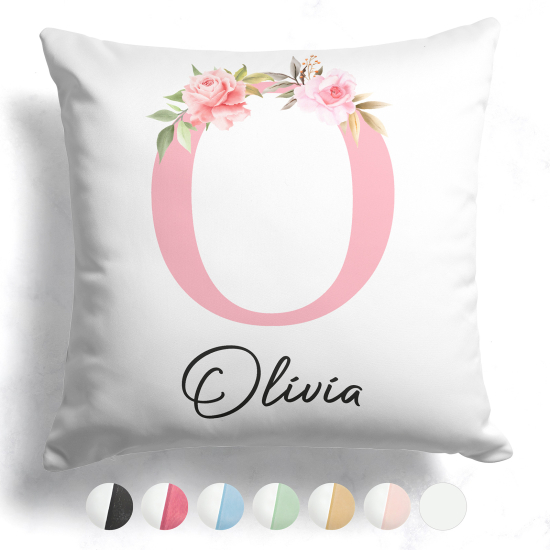 Customized Two-Tone Monogram Pillow - Letter O