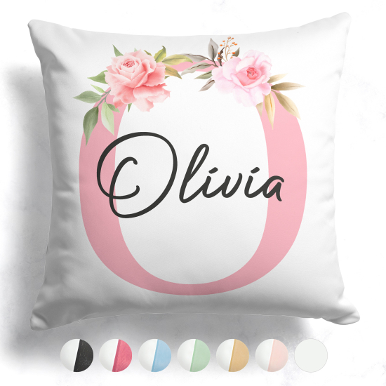 Customized Two-Tone Monogram Pillow - Letter O