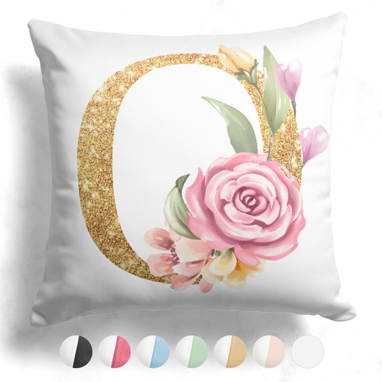 Customized Two-Tone Monogram Pillow - Letter O