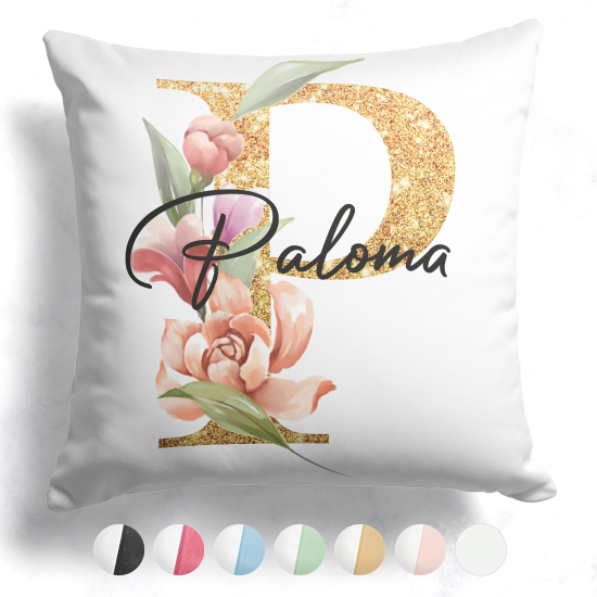 Customized Two-Tone Monogram Pillow - Letter P