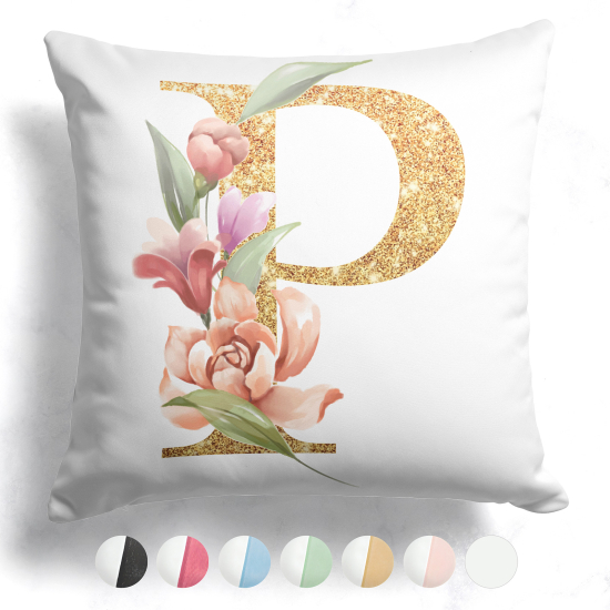 Customized Two-Tone Monogram Pillow - Letter P