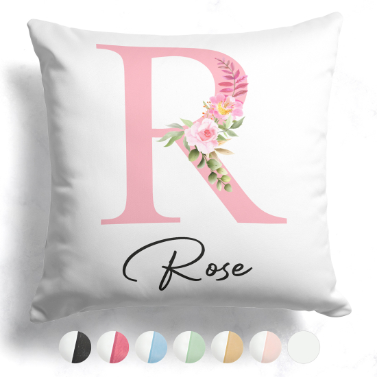 Customized Two-Tone Monogram Pillow - Letter R