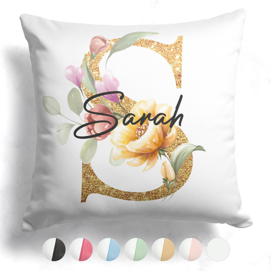 Customized Two-Tone Monogram Pillow - Letter S