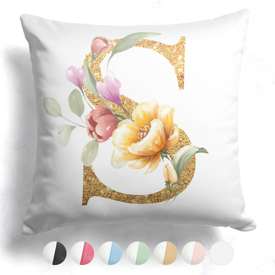 Customized Two-Tone Monogram Pillow - Letter S