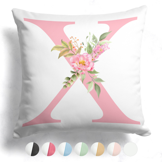 Customized Two-Tone Monogram Pillow - Letter X